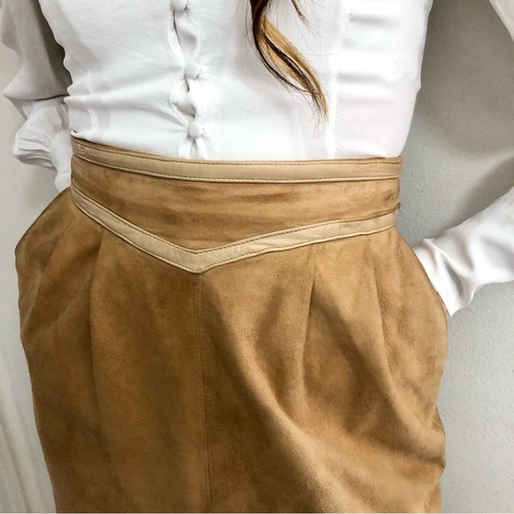 Vintage Suede Midi Skirt - Picture 4 of 9
